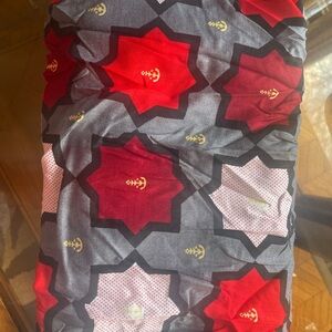 Red and Gray Patterned Fabric